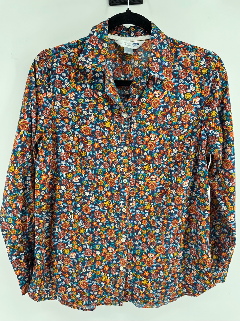 Old Navy Fall Women's Floral Button-Up Shirt - Multicolor cotton Size Medium